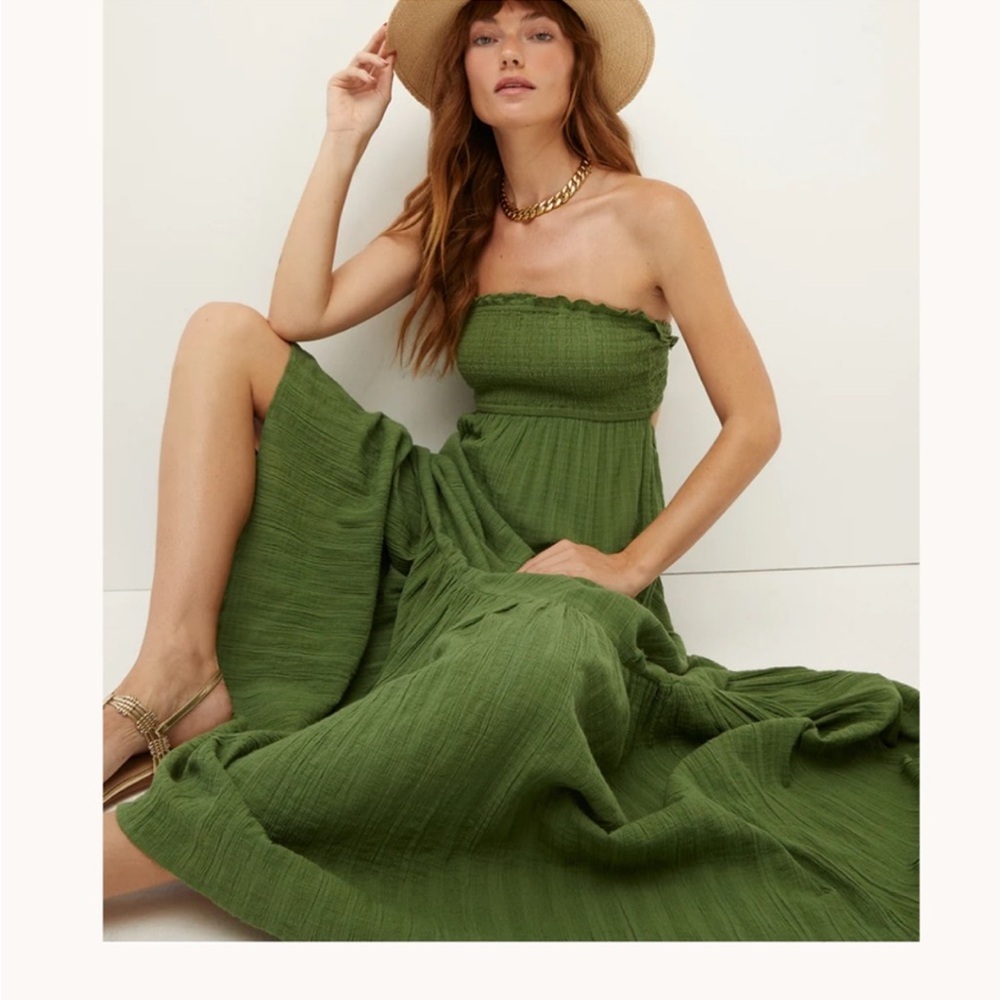 VERONICA BEARD MAXI GREEN DRESS SIZE MEDIUM